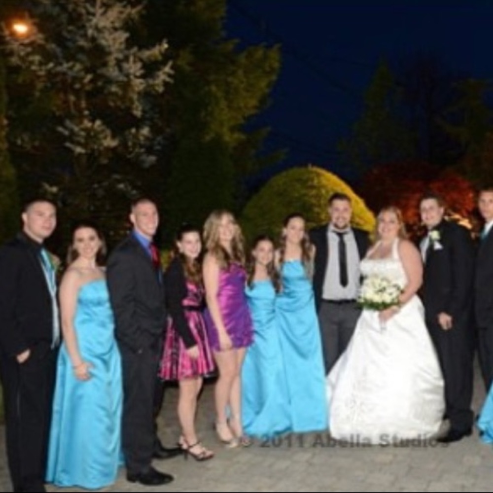 Blue/teal bridesmaids dress